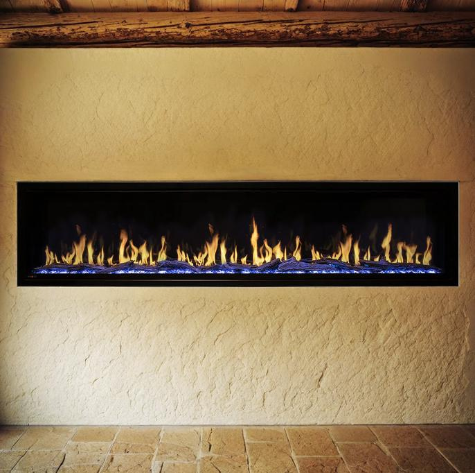 Lumi 72" Narrow Trim Seamless Built-in/Recessed & Wall-Mounted Electric Fireplace Heater WIFI Bluetooth Speaker