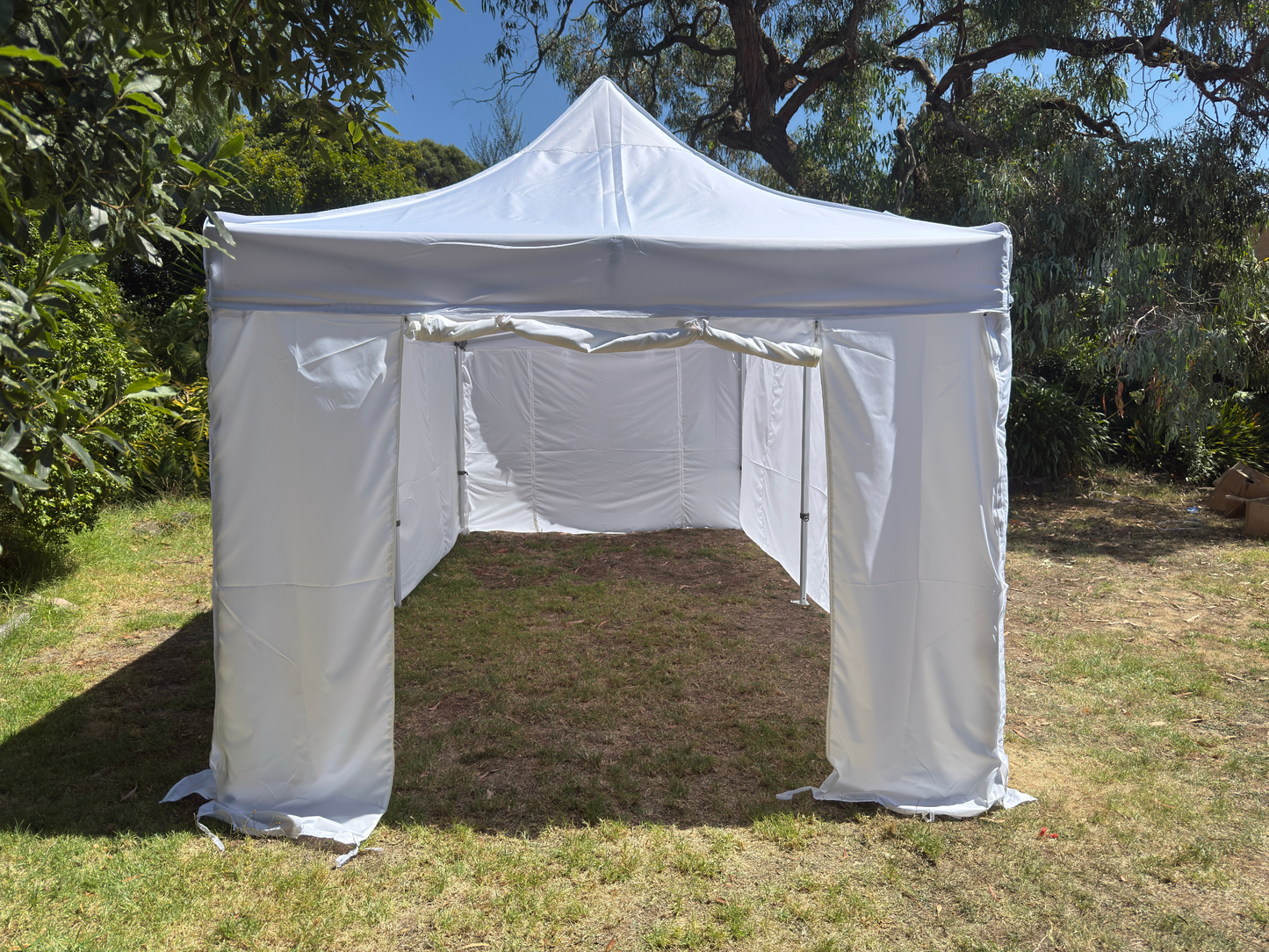 Deluxe 3X6m Aluminum HEX 50 Folding Gazebo Marquee Pop Up Outdoor Canopy 4 side walls White