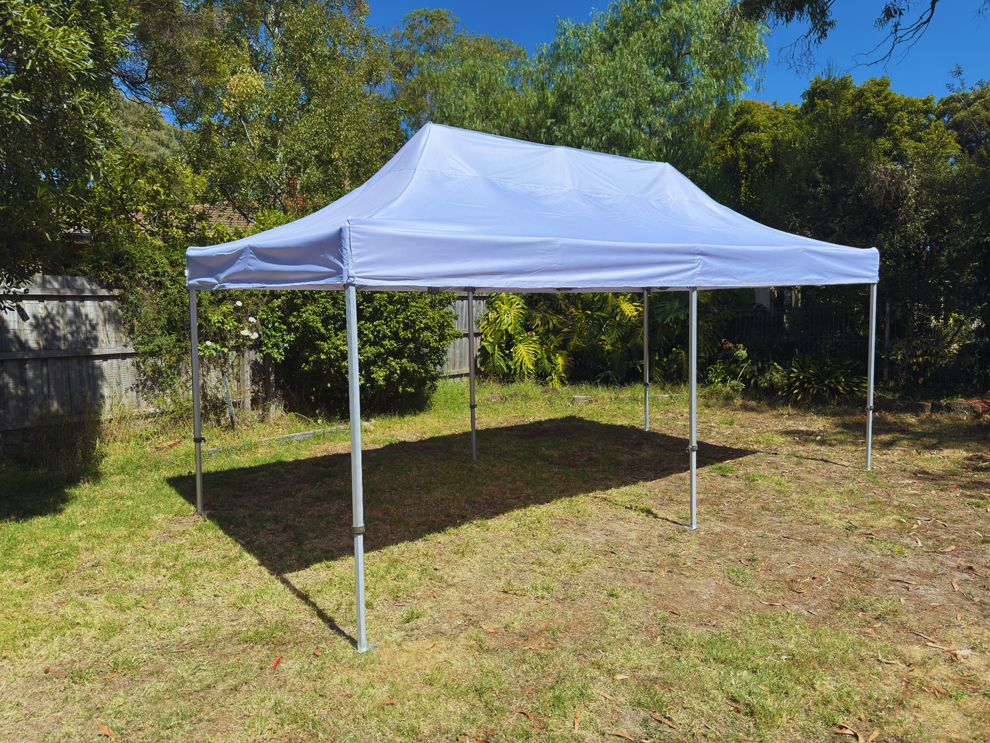 Deluxe 3X6m Aluminum HEX 50 Folding Gazebo Marquee Pop Up Outdoor Canopy 4 side walls White