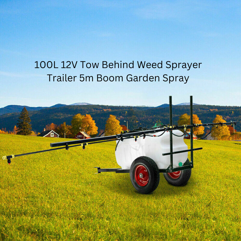garden boom sprayer 100L 12V Tow Behind Weed Sprayer trailer 5m Boom Garden Spray
