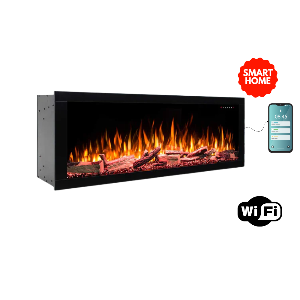 Avalon 59" Extra Deep Built-in Recessed Electric Fireplace