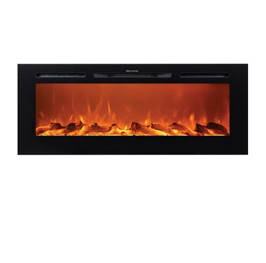 Victoria 55" Black Built-in Recessed / Wall mounted Heater Electric Fireplace