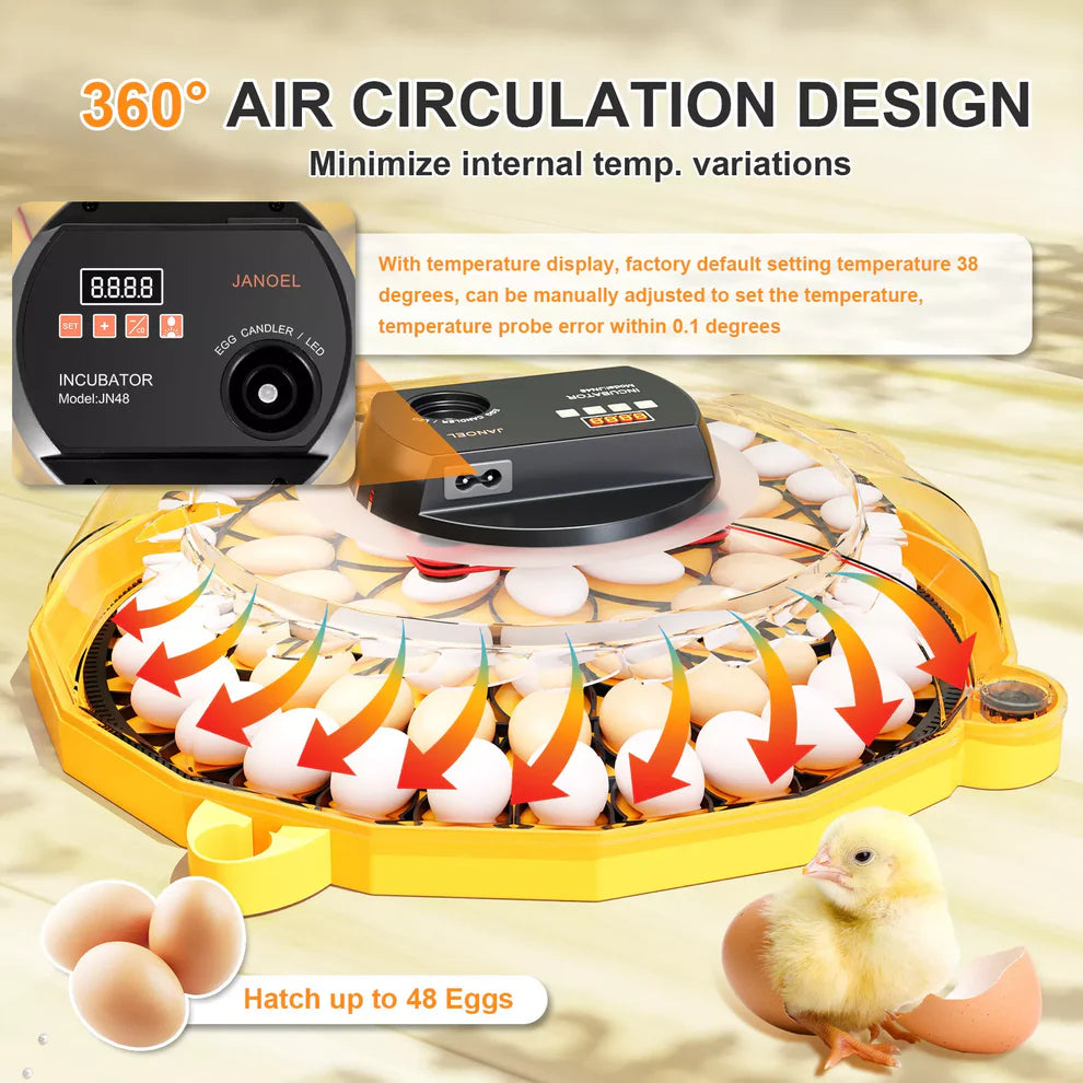 JANOEL Automatic Egg Incubator 48 egg