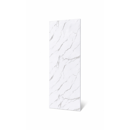 Tongue and Groove Interlocking Hollow Waterproof Waterproof PVC Panels-1000mm Width White Marble Gloss