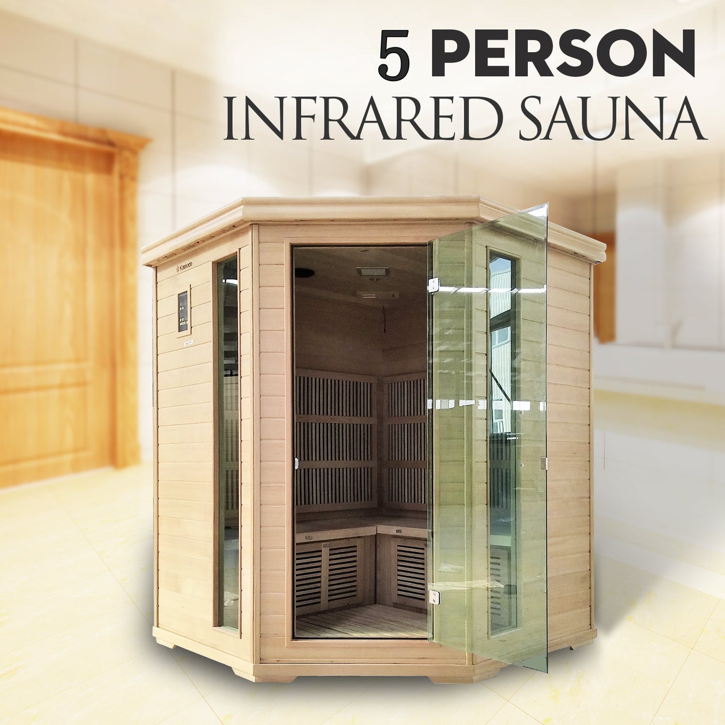 5-Person Luxury Indoor Carbon Fibre Corner Infrared Sauna 005C