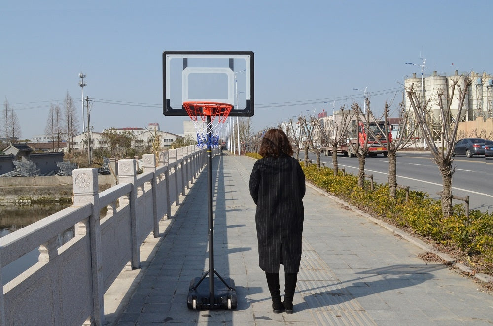 32" Adjustable 1.6m-2.1m Portable Kids Basketball Hoop System Stand