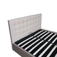 Scandinavian Fabric Square Tufted Gas Lift Storage Bed Frame Queen Charcoal