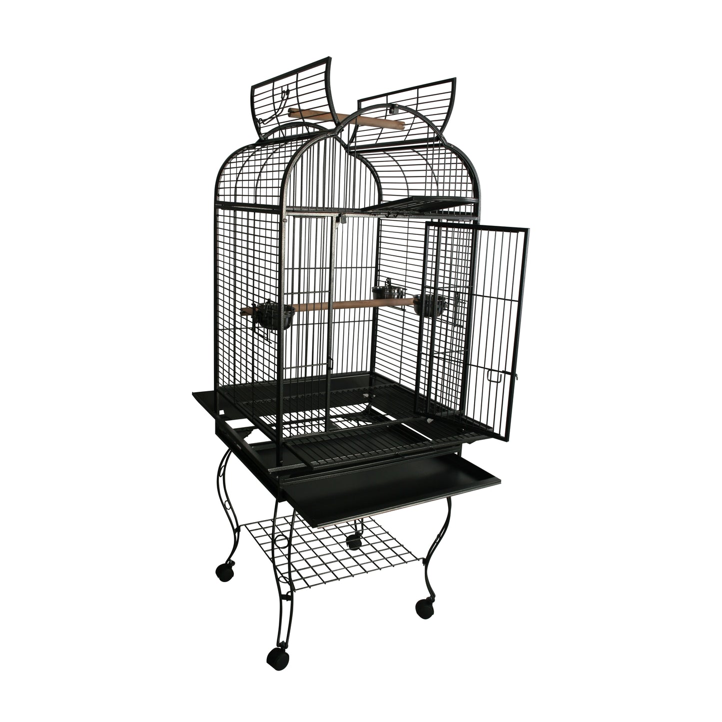 Medium Open Top Bird Parrot Cage With Stands Wheels 168cm High