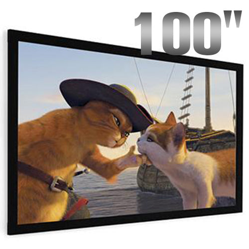 100" TV Cinema HD Projector Screen Flat Fixed Frame 16:9