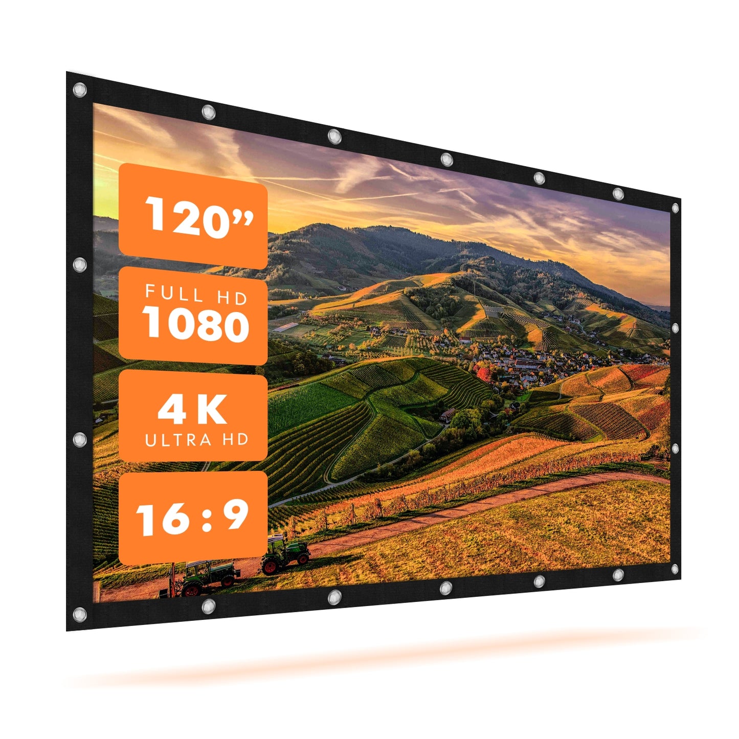 120" 16:9 HD Foldable Projection Screen Indoor Outdoor