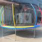 14ft Rainbow Trampoline & Enclosure Ladder Basketball Hoop Set
