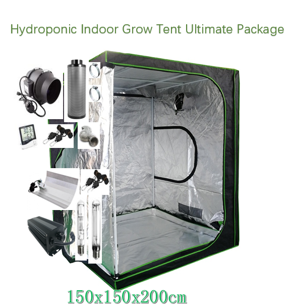 150x150x200cm Hydroponic Indoor 600D Oxford Grow Tent Ultimate Package 600W 6" Fan/Filter