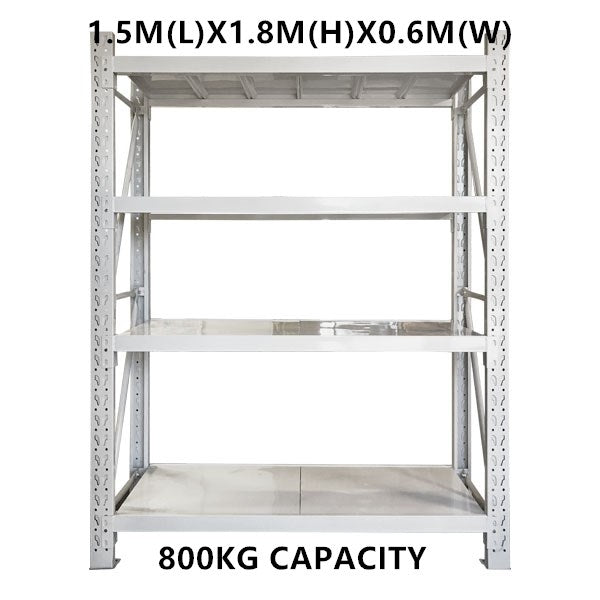 1.5m x 1.8m x 0.6m Warehouse Shelf Shelving Racking Steel Pallet Garage Shelves Metal Storage Rack