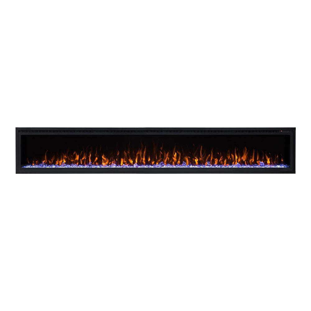 Horizon 100" Slim Trim Black Built-in Recessed / Wall mounted Heater Electric Fireplace