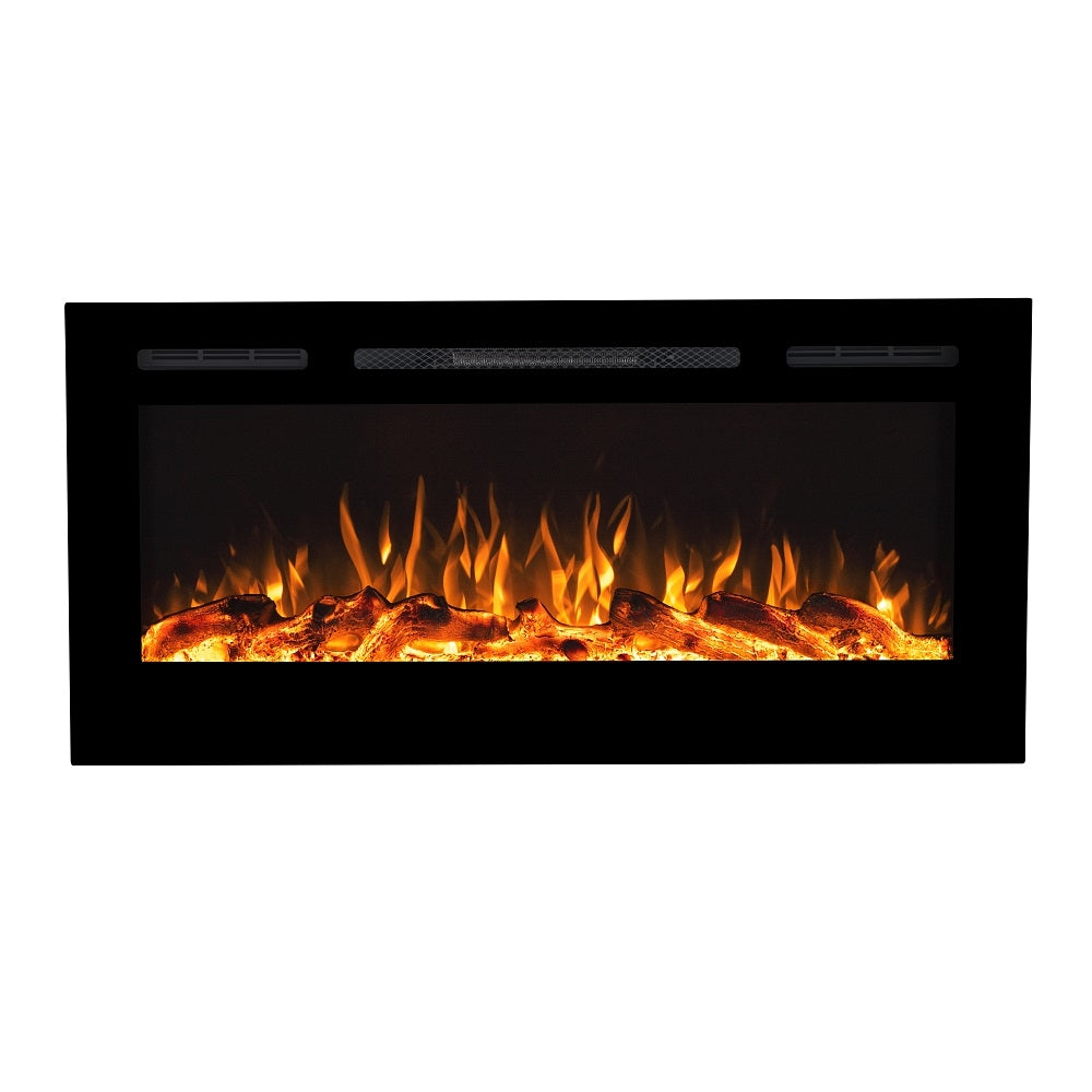 Victoria 45" Black Built-in Recessed / Wall mounted Heater Electric Fireplace