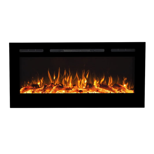 Victoria 45" Black Built-in Recessed / Wall mounted Heater Electric Fireplace