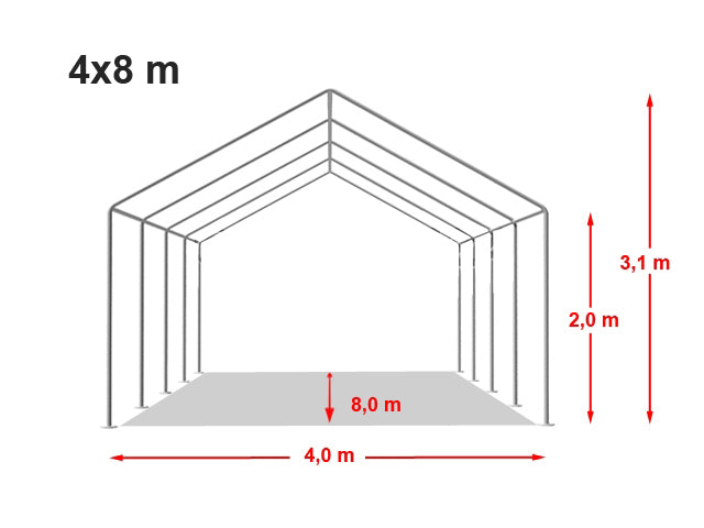 Commercial Grade Galvanised Frame Wedding Marquee 8x4m Heavy Duty Classic Party Tent