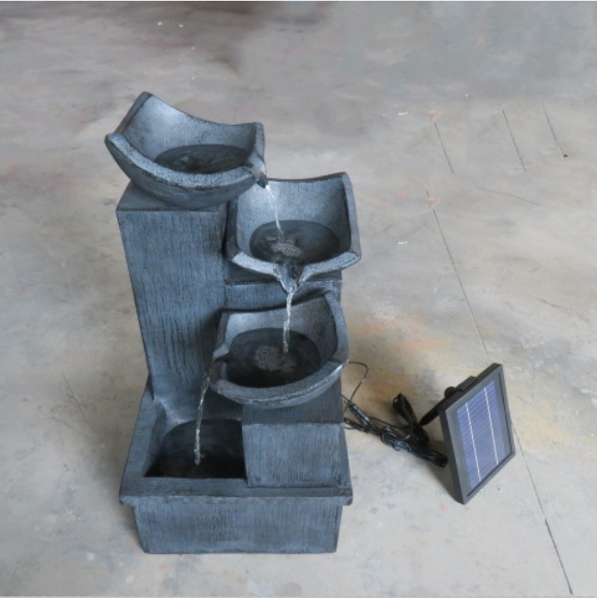 Four-Tier Eco-Friendly Solar Garden Water Fountain Indoor Outdoor Battery LED Lights 72cm