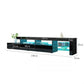 Modern 2400mm LED TV Cabinet Entertainment Unit Stand High Gloss Furniture Black