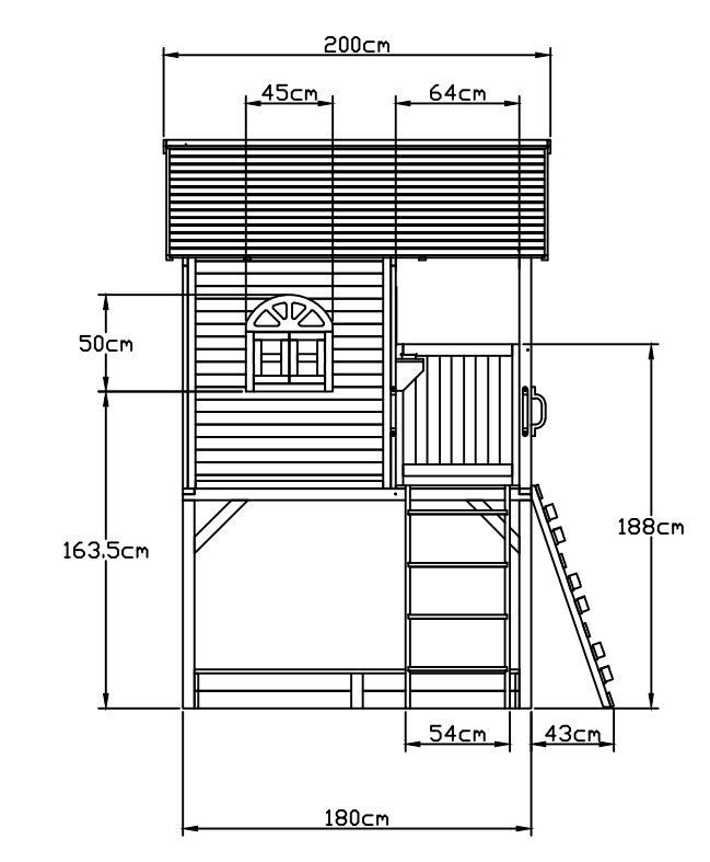 Outdoor Wooden Tower Kids Play Cubby House Cubbyhouse Sandpit Slide Climbing Rock 2124