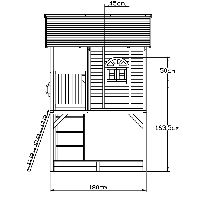 Outdoor Wooden Tower Kids Play Cubby House Cubbyhouse Sandpit Slide Climbing Rock 2124