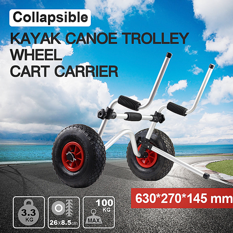 Aluminium Foldable Kayak Collapsible Canoe Wheel Cart Boat Carrier Trolley