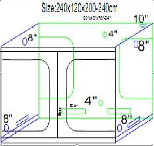 240x120x200cm Hydroponic Indoor Grow Tent Ultimate Package 600Wx2 and 6" Fan/Filter