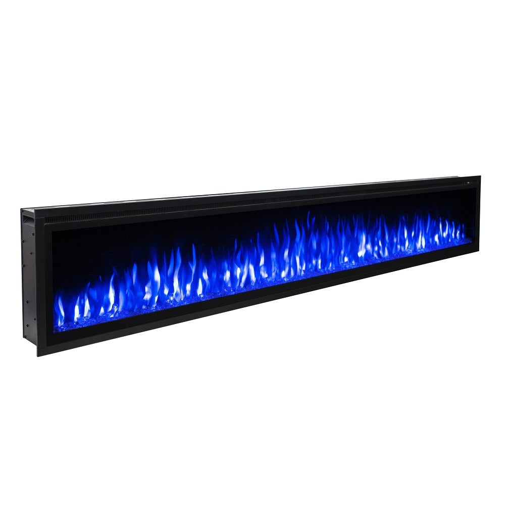 Horizon 100" Slim Trim Black Built-in Recessed / Wall mounted Heater Electric Fireplace