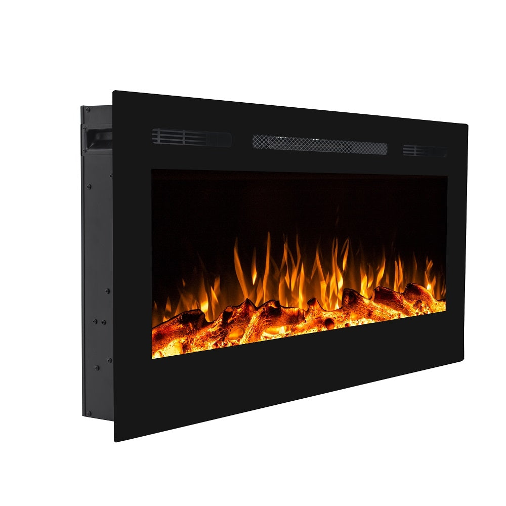 Victoria 45" Black Built-in Recessed / Wall mounted Heater Electric Fireplace