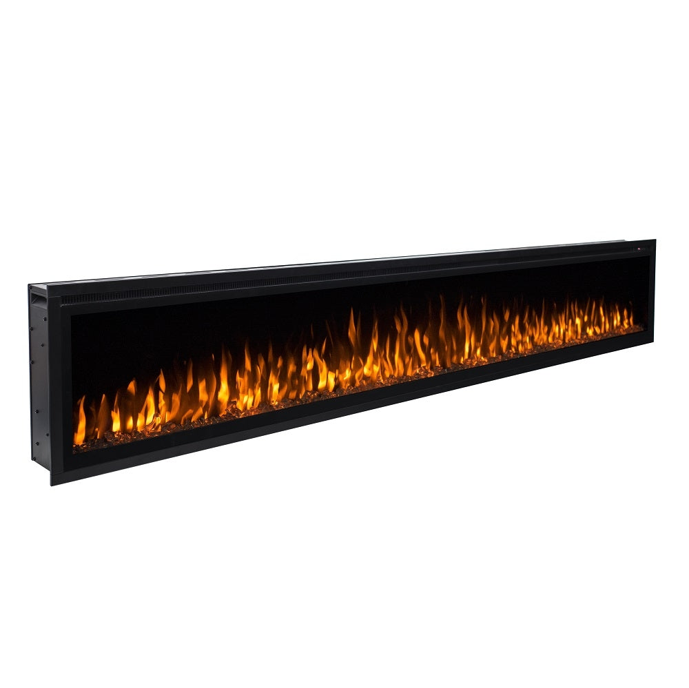 Horizon 100" Slim Trim Black Built-in Recessed / Wall mounted Heater Electric Fireplace