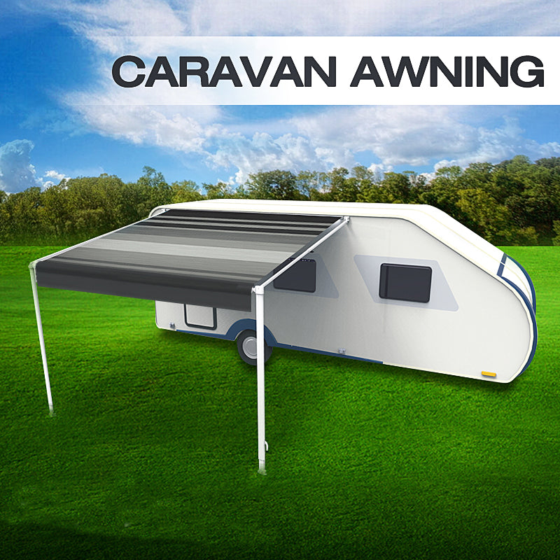16ft x 8 ft Caravan Roll out Awning Annex Aluminium Construction Complete Pack