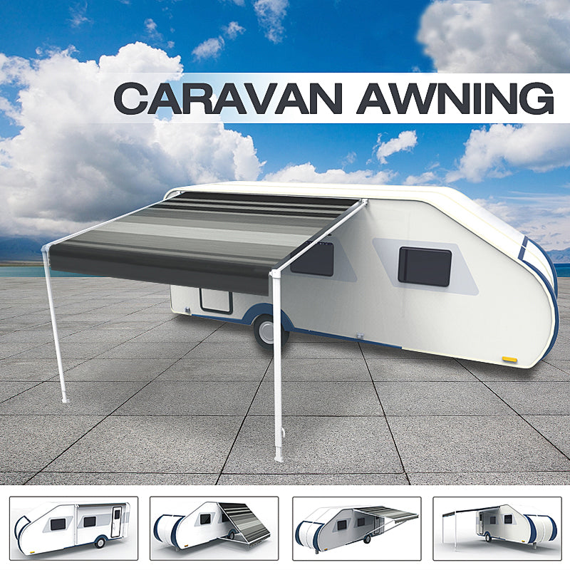 16ft x 8 ft Caravan Roll out Awning Annex Aluminium Construction Complete Pack