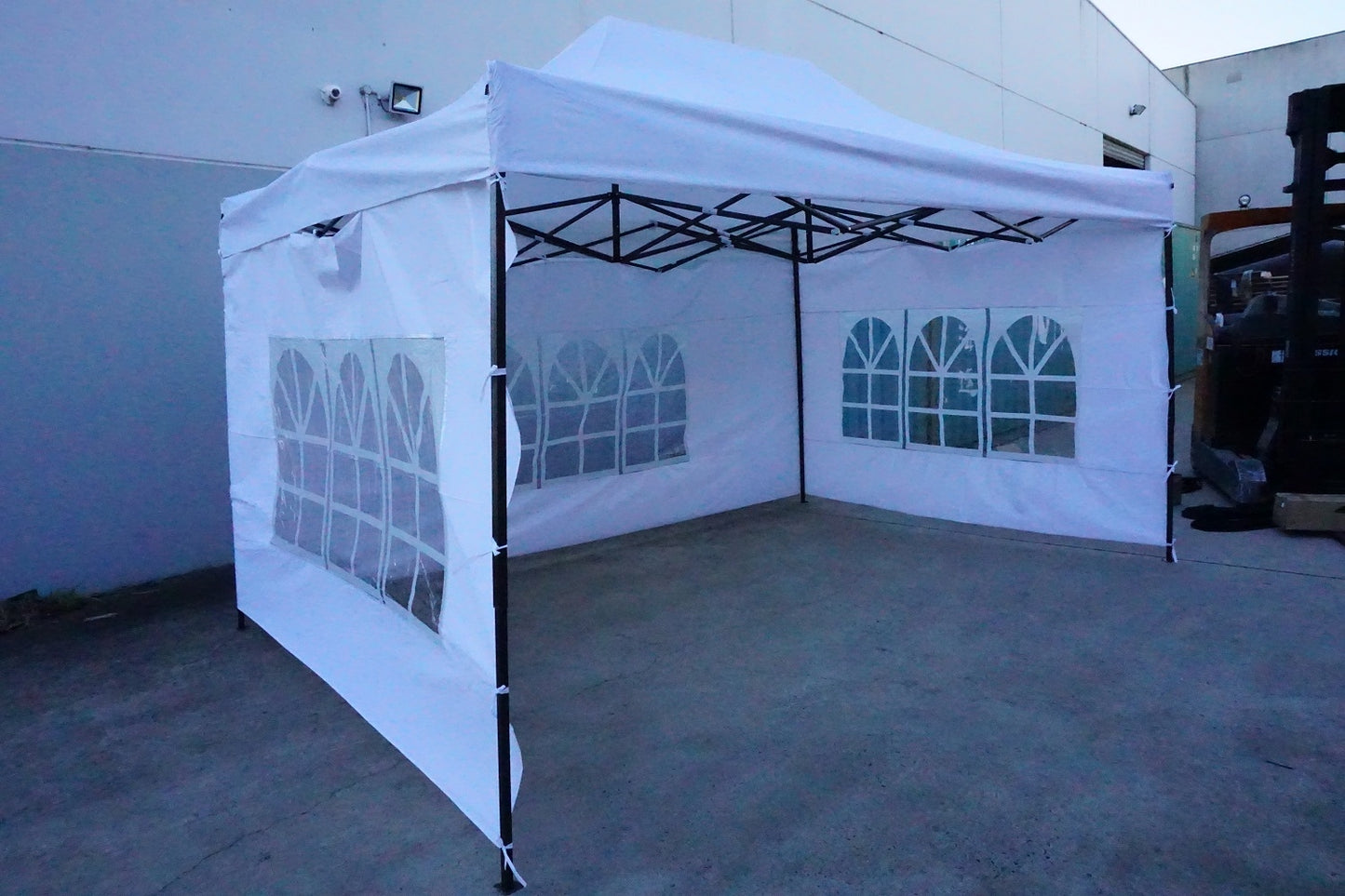 3X4.5M Folding Gazebo Outdoor Marquee Pop Up White 3 sided Window wall