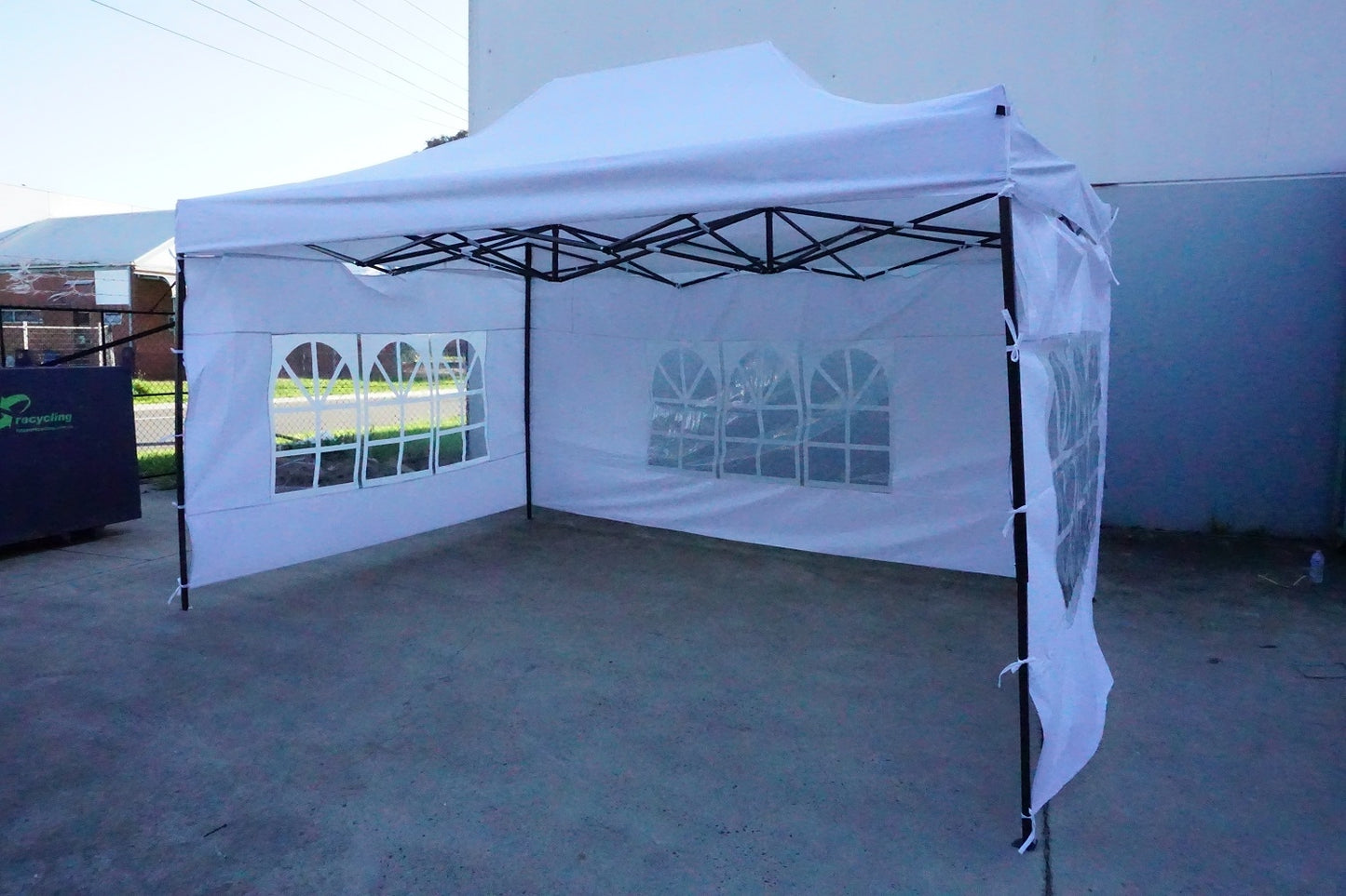 3X4.5M Folding Gazebo Outdoor Marquee Pop Up White 3 sided Window wall