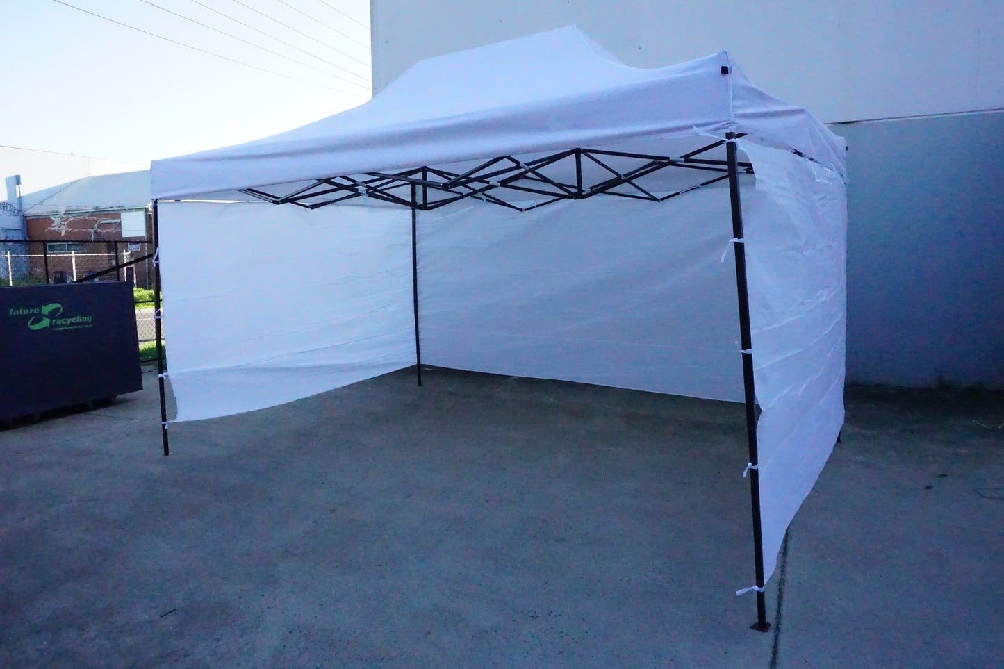 3X4.5M Folding Gazebo Outdoor Marquee Pop Up Nay White 3 sided wall