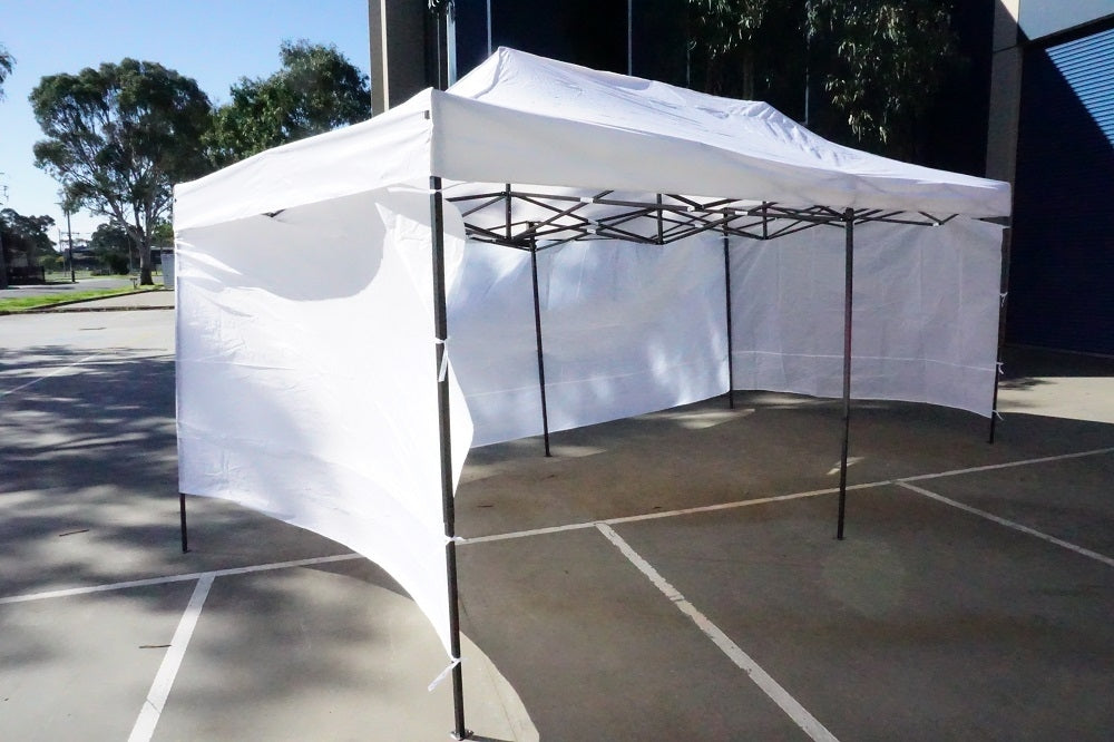 3X6M Folding Gazebo Outdoor Marquee Pop Up White 3 sided wall