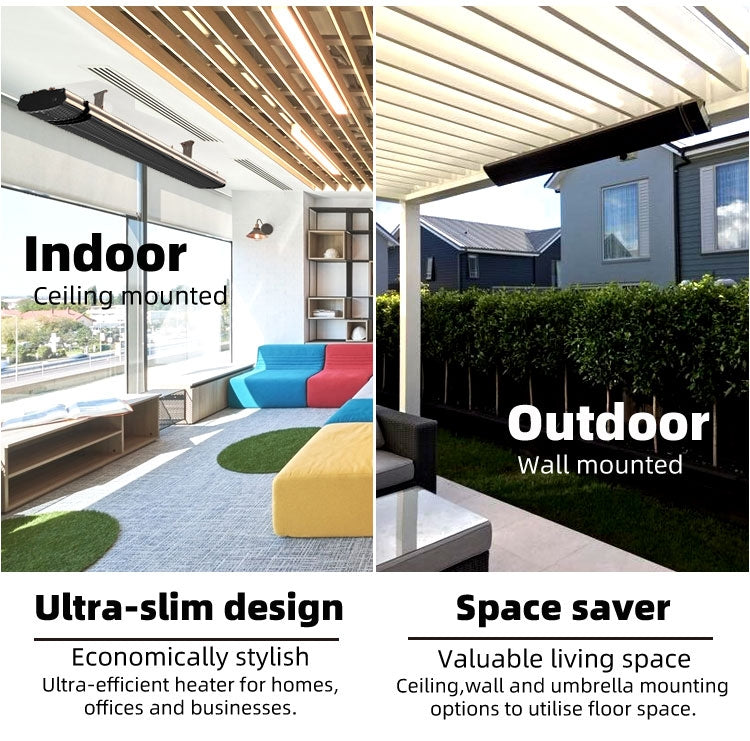 3200w Infrared Electric Radiant Heater Outdoor With Timer & Remote Control