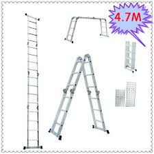 475cm Adjustable Aluminium Extension Multipurpose Ladder Holds 150kg