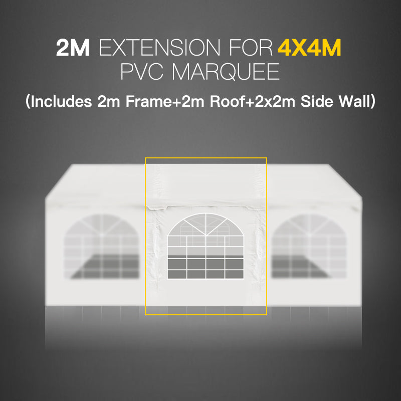 Pre-order 2M Marquee Extension for 4x4M Gazebo Heavy Duty Party Tent PVC