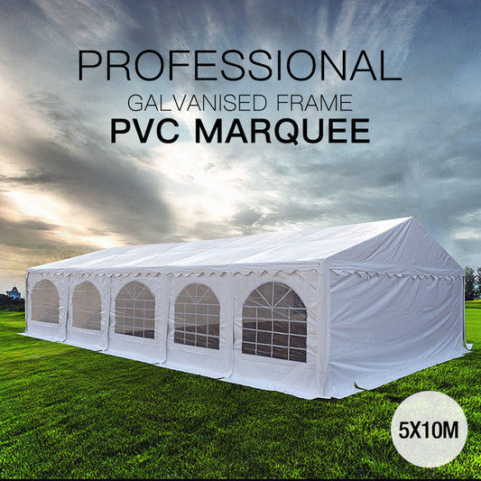 5x10m Premier Grade Heavy Duty Galvanized Frame PVC Fabric Party Tent Marquee (500g/m2)