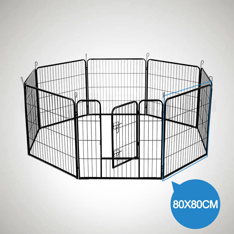 8 Panel 80x60cm Pet Playpen Portable Strong Fence Enclosure for Dog Puppy Rabbit