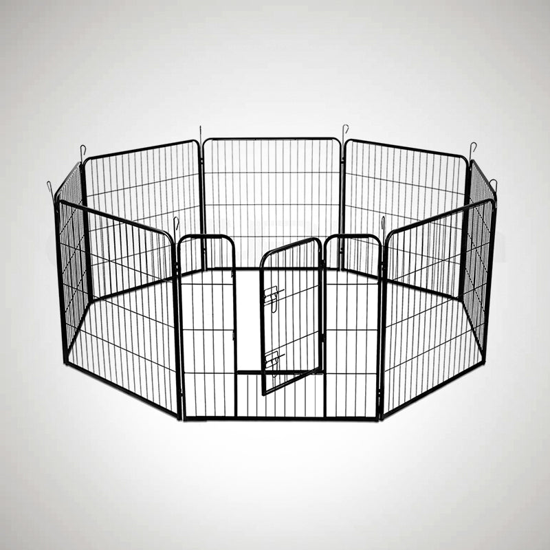 8 Panel 80x60cm Pet Playpen Portable Strong Fence Enclosure for Dog Puppy Rabbit