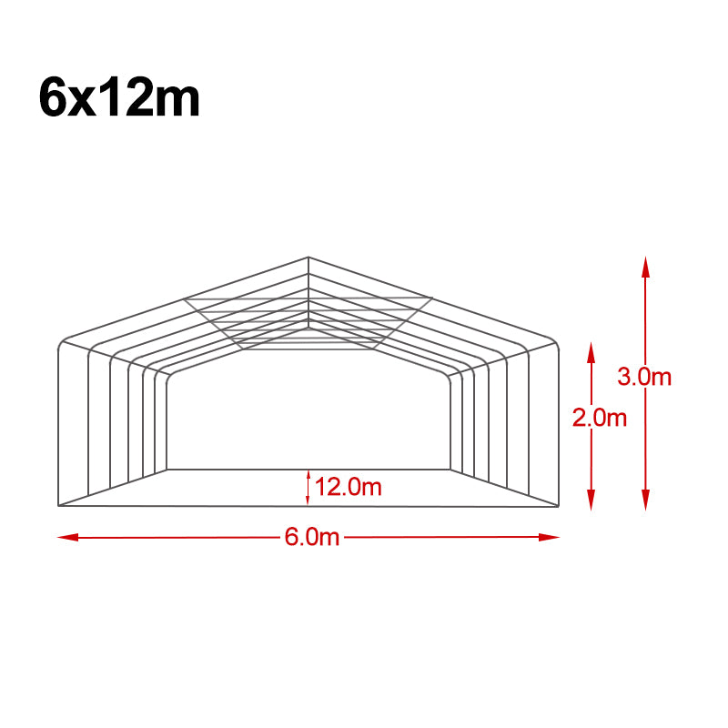 6x12m Premier Grade Galvanized Frame Marquee PVC Fabric Party Tent