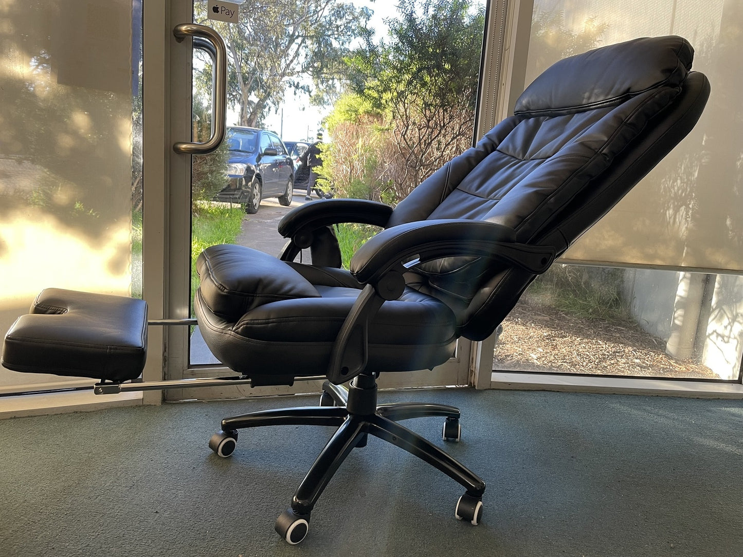 Deluxe Executive Reclining Office Chair with Massager Black