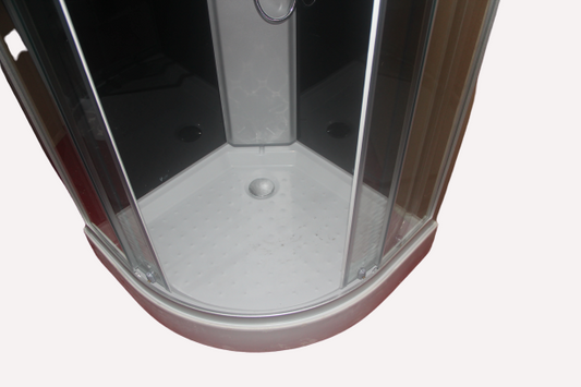 Shower Screen Cubicle Enclosure W/T Base Bathroom 900x900x2300mm BLACK CHROME 8226-3