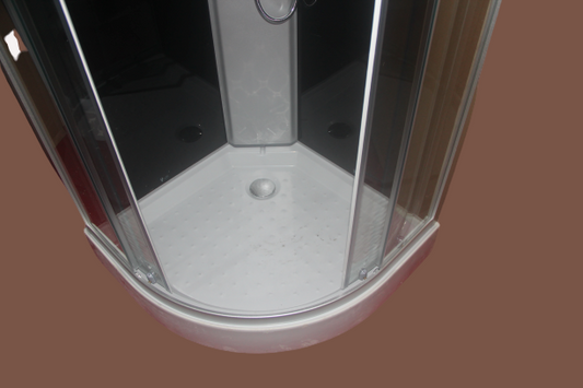 Shower Screen Cubicle Enclosure W/T Base Bathroom 800x800x2300mm Black Chrome 8225-3