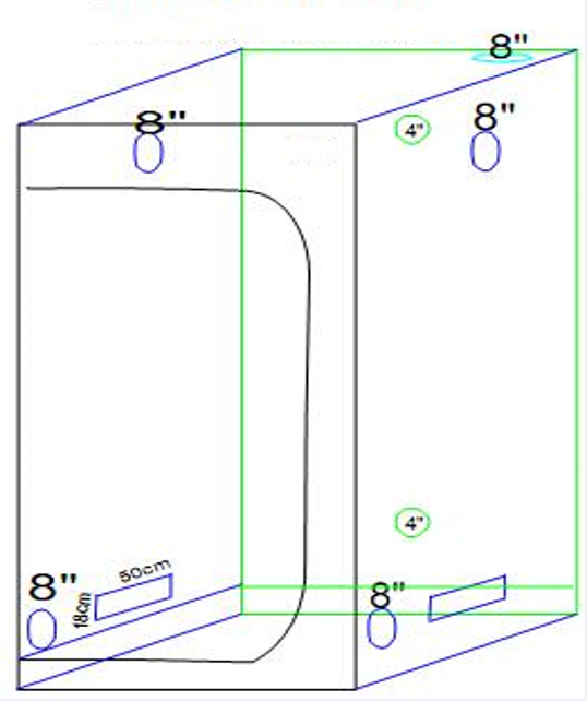 Hydroponic Indoor Reflective Grow Tent Room Plant - 90x90x180cm