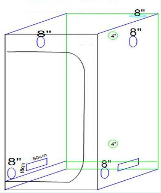 90x90x180cm Hydroponic Indoor 600D Grow Tent Complete Package 600W 4" Fan/Filter