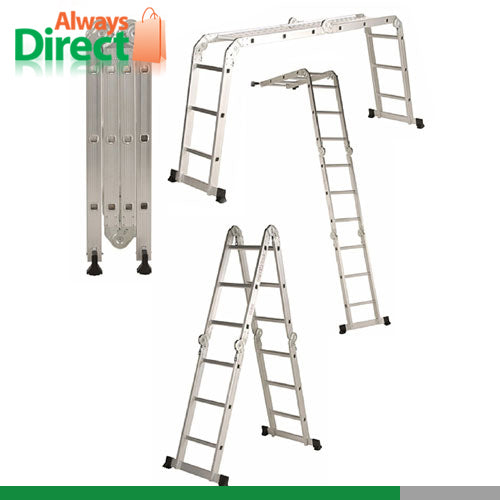 3.7M Adjustable Aluminium Extension Multi Purpose Ladder Holds 150kg