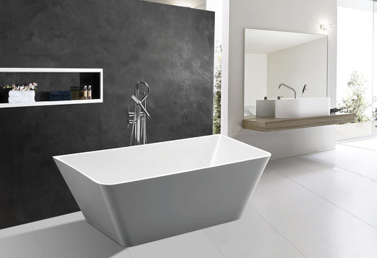 Bathroom Acrylic Free Standing Bath Tub Thin Edge 1500 x 750 x 600 Freestanding (linea slim)